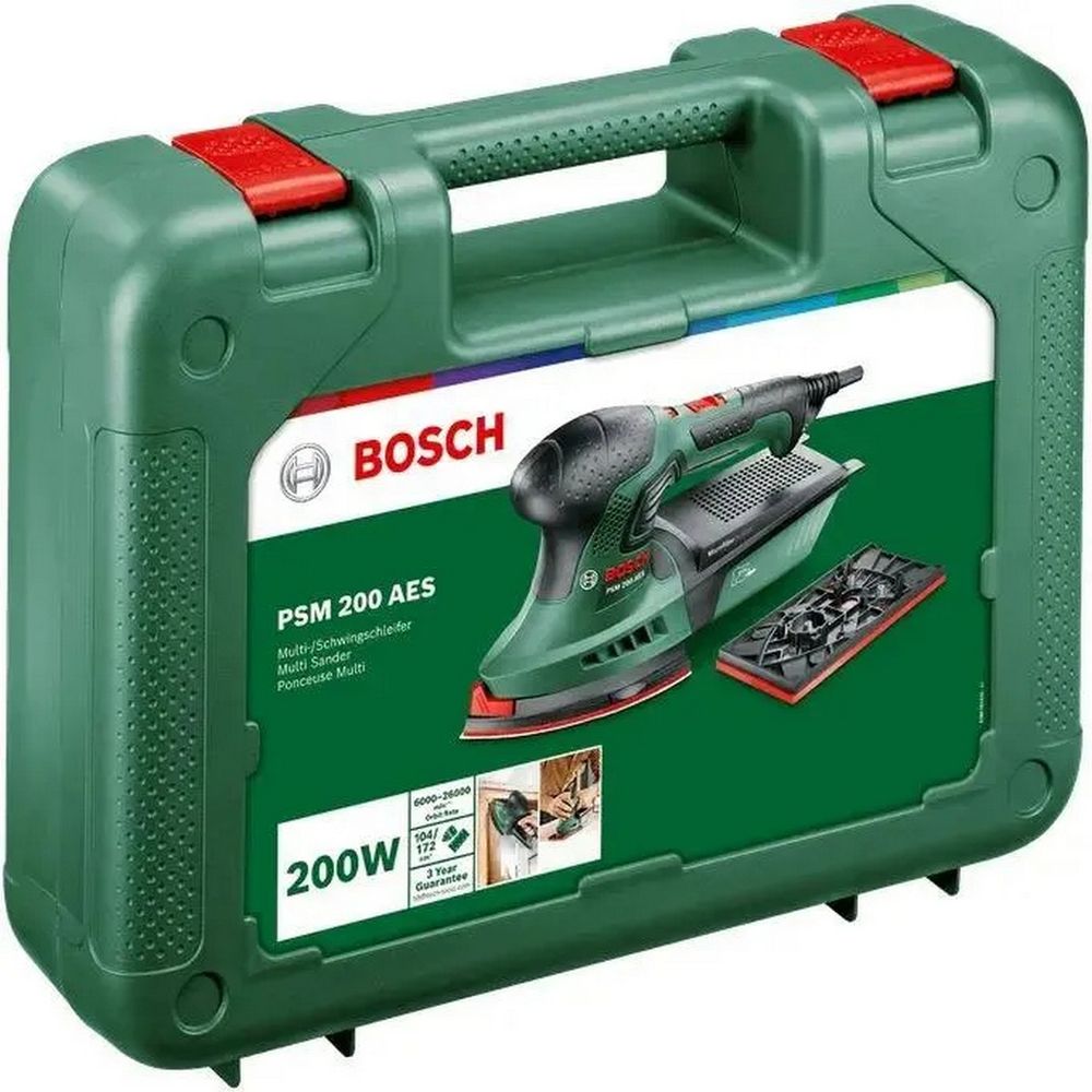 06033B6020 - Шлифовальные машины Bosch Шлифмашина вибрационная сетевая  Bosch PSM 200 AES 200 Вт, кейс (06033B6020)