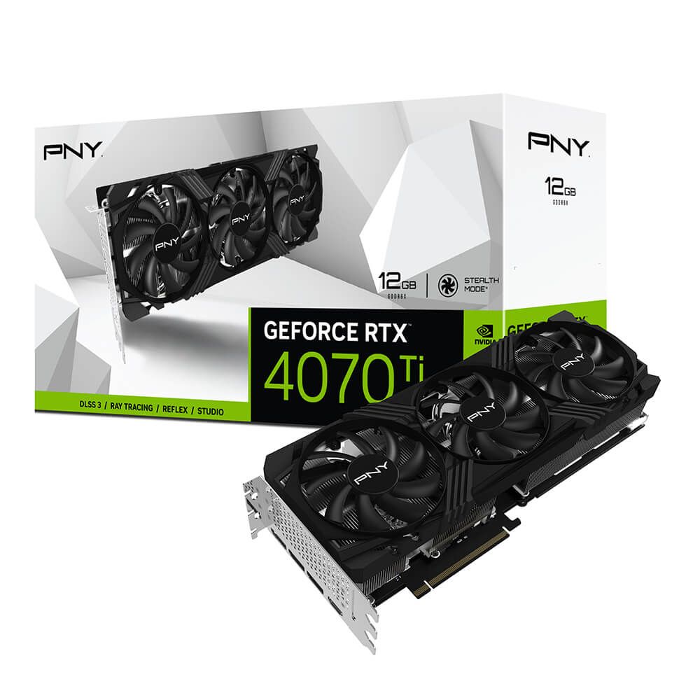 VCG4070T12TFXPB1 - Видеокарта PNY RTX4070Ti 12GB VERTO 3FAN DLSS 3 GDDR6X  192-bit DPx3 HDMI RTL