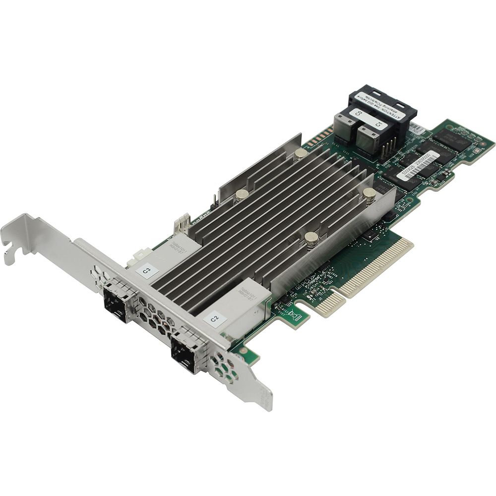 05-50031-00E - RAID-контроллер Broadcom 9480-8I8e SGL (05-50031-00) PCIe  3.1 x8 LP, SAS/SATA/NVMe, RAID 0,1,5,6,10,50,60, 16port(2 * int SFF8643 + 2  * ext SFF8644), 4GB Cache, 3516ROC RTL {5}, (003624)