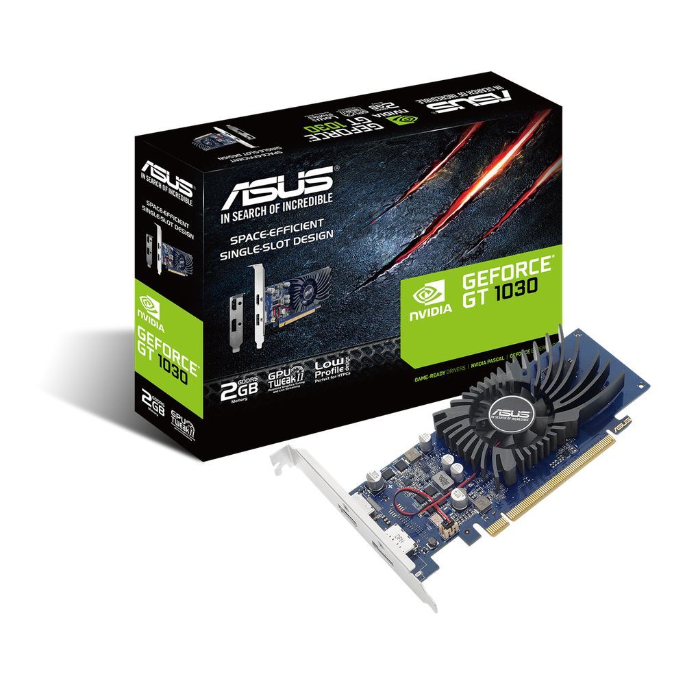 90YV0AT2-M0NA00 - Видеокарта ASUS GT1030-2G-BRK 2GB GDDR5 64bit HDMI DP RTL  {20} (910223)