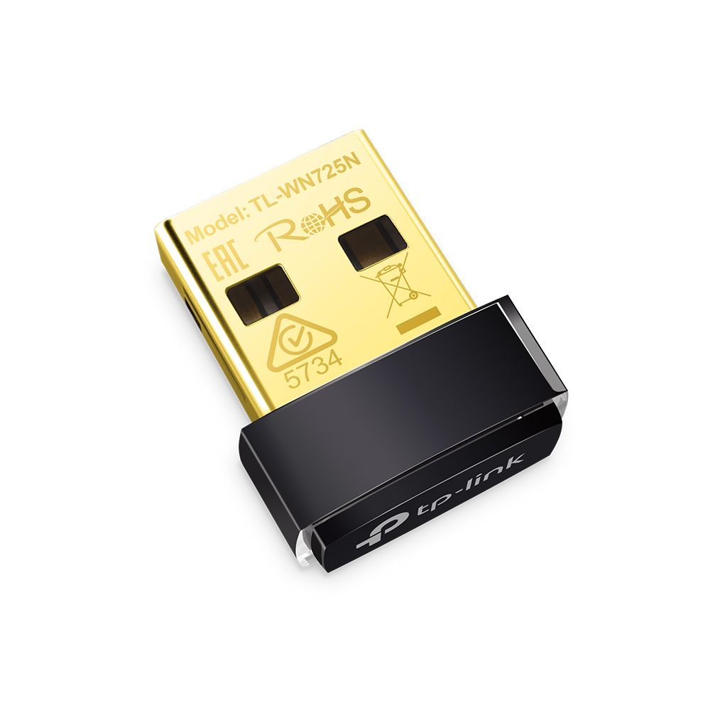 TL-WN725N - Сетевой адаптер TP-LINK TL-WN725N N150 Ультракомпактный Wi-Fi  USB-адаптер, размер Nano, 1T1R, чипсет Realtek, до 150 Мбит/с на 2,4 ГГц,  802.11b/g/n, интерфейс USB 2.0, встроенная антенна {60} (050719)