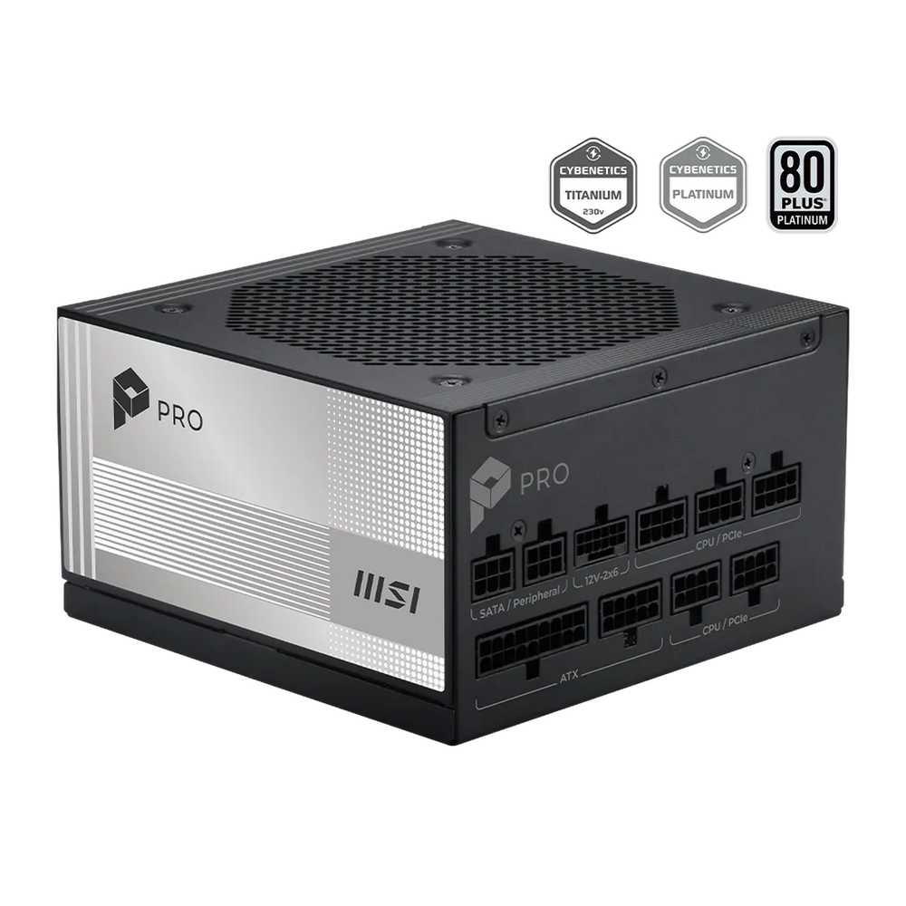 Блок питания ПК MSI PRO A850PL PCIE5 850W, 80+ Platinum, полностью модульный, ATX 3.1, PCIE5.1, RTL