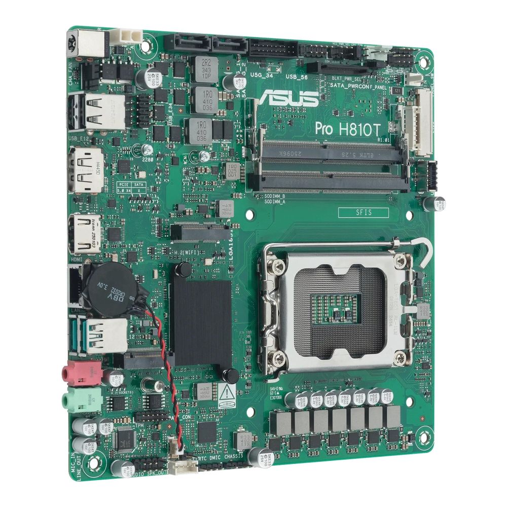 Материнская плата ASUS PRO H810T-CSM LGA1851 mini-ITX 2xDDR5 M.2 DP HDMI GLAN