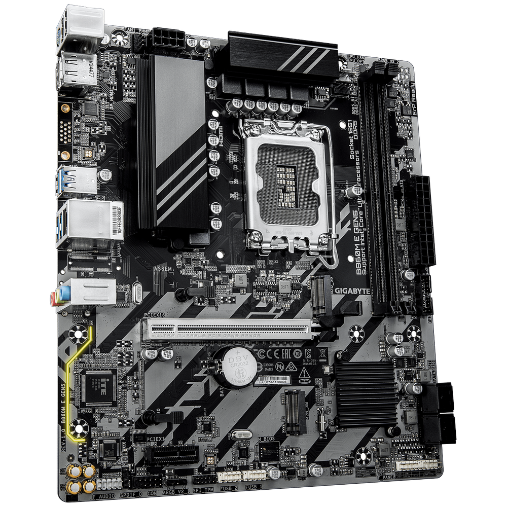 Материнская плата Gigabyte B860M E GEN5 B860, LGA1851, 2*DDR5, 1*PCIEx16, 1*PCIEx1, 2*M.2 6*USB3.2Gen1, 6*USB2.0, 4*SATA3.0, 1G, DP, HDMI, M-ATX, RTL