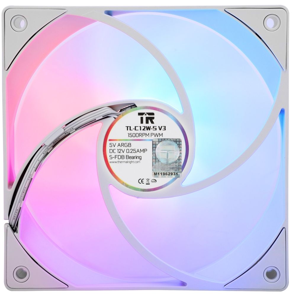 Вентилятор Fan Thermalright TL-C12W-S V3 ARGB White 120mm/ PWM/ S-FDB Bearing