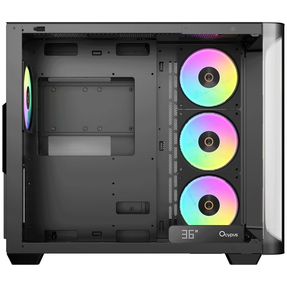 Корпус для ПК Ocypus Iota-C70-BKD400CD-GL Case Iota C70 BK Curve ARGB Digital ATX / win / black /