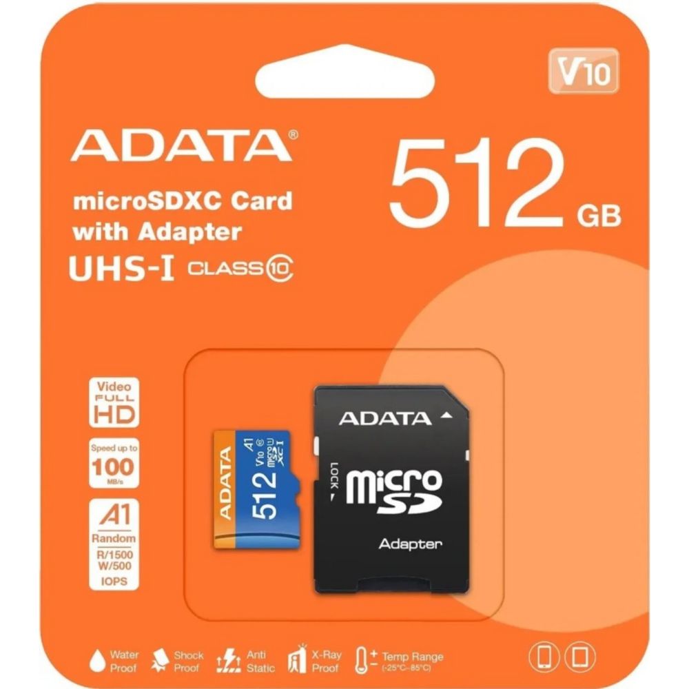 Карта памяти ADATA 512GB Premier microSDXC UHS-I Class 1