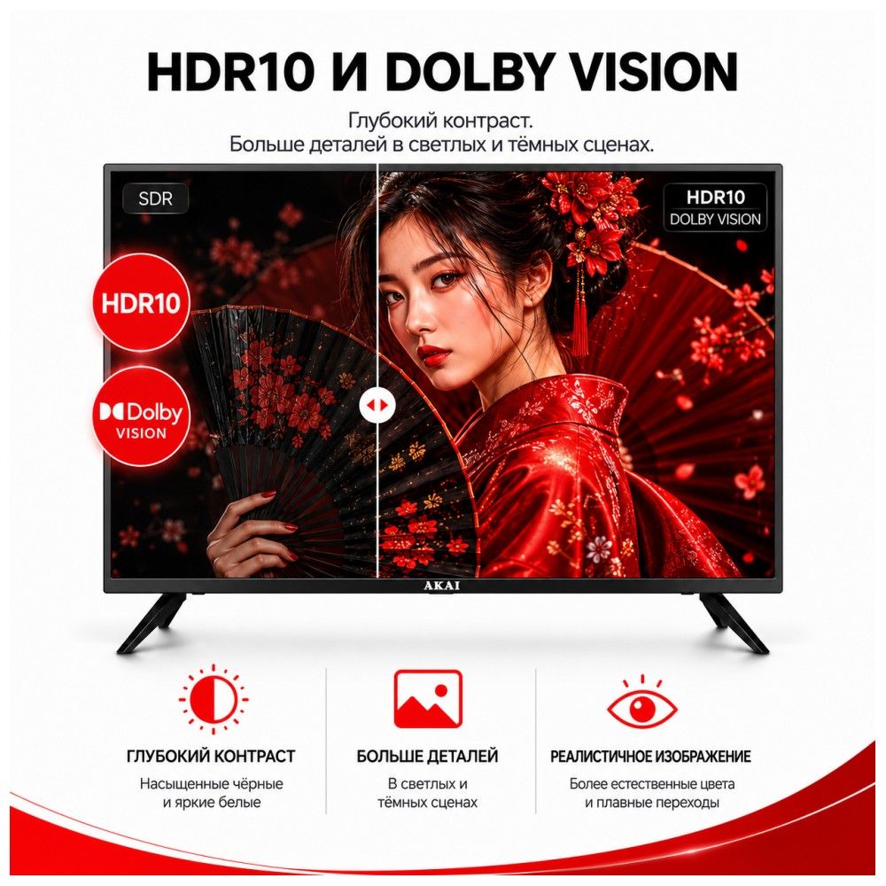 43" Телевизор Q-LED AKAI TA43BQ900 /UHD/SBER Салют/