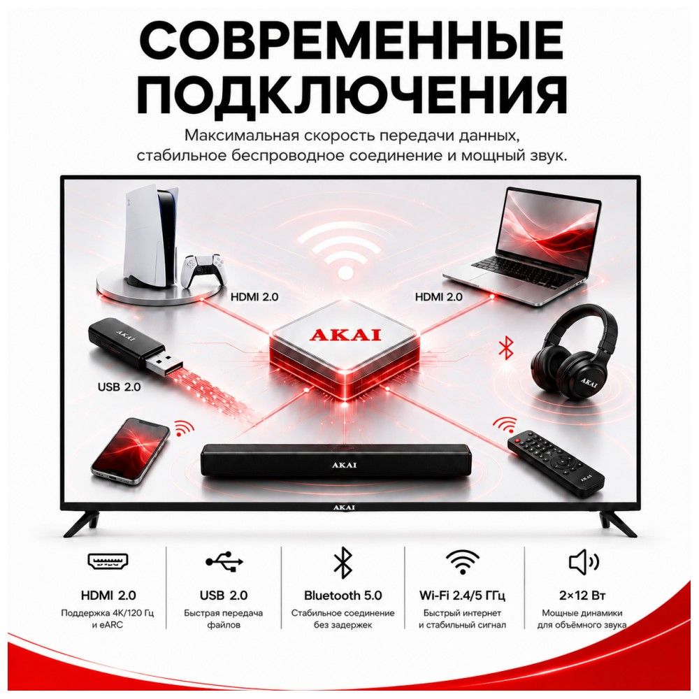 43" Телевизор Q-LED AKAI TA43BQ900 /UHD/SBER Салют/
