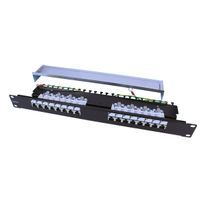 Аксессуары Hyperline Hyperline PP3-19-16-8P8C-C5E-SH-110D Патч-панель 19", 1U, 16 портов RJ-45 полн. экран., категория" 5e, Dual IDC, ROHS, цвет черный (054876)