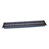 Аксессуары Hyperline Hyperline PP3-19-48-8P8C-C5E-110D Патч-панель 19", 2U, 48 портов RJ-45, категория 5e, Dual IDC," ROHS, цвет черный