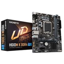 Материнская плата Gigabyte H610M K DDR4, RTL Socket 1700, Intel®H610, 2xDDR4-3200, HDMI, 1xPCI-Ex16, 1xPCI-Ex1, 2xSATA3, 1xM.2, 8Ch Audio, GLan, (4+2)xUSB2.0, (2+2)xUSB3.2, mATX, RTL {10}