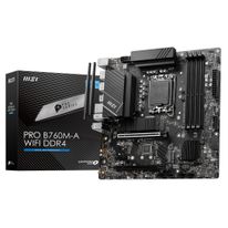 Материнская плата MSI PRO B760M-A WIFI DDR4 DDR4,B760,LGA1700,4DDR4,2PCI-Ex16,1PCI-Ex1,2M.2,4SATA3,2USB3.2 Gen