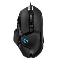 Мышь игровая Logitech G502 Hero черная, оптическая (Hero25K) , 100-25600dpi, 1мс, USB 2.1м, 11 кнопок (2 механика), RGB подсветка, утяжелители, под правую руку