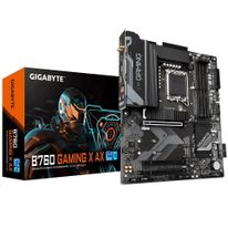 Материнская плата Gigabyte B760 GAMING X AX, Socket 1700, Intel®B760, 4xDDR5-4800, HDMI+DP, 3xPCI-Ex16, 4xSATA3(RAID 0/1/5/10), 3xM.2, 8Ch Audio, 2.5GLan, WiFi, (4+4)xUSB2.0, (3+2)xUSB3.2, (1+1)xUSB3.2 Type-C™, ATX, RTL