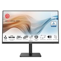 Монитор MSI Modern MD272XP 27" Black (IPS, 1920x1080, HDMI+DP+Type C, USB Hub, 1 ms, 178°/178°, 300 cd/m, 1000:1 (100M:1), 100Hz, MM, Pivot)