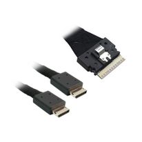 Кабель Amphenol RSL74-6658 Slimline SASx8 (SFF8654) -to- 2x OCuLink x4 (SFF8611), 1M, (аналог Broadcom 05-60001-00) {100}