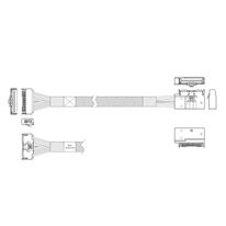 Кабель JPC P7359GB00800-1    Cable MCIO x8 74P (прямой Straight Type)  -TO-  MCIO x8 74P (угловой Left Exit) , 85 Ohm, L:80cm