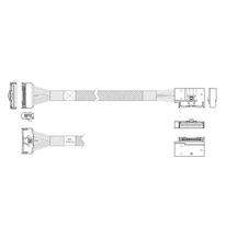 Кабель JPC P7360GB00800-1    Cable MCIO x8 74P (прямой Straight Type)  -TO-  MCIO x8 74P (угловой Right Exit) , 85 Ohm, L:80cm