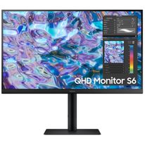 Монитор Samsung 27" S27B610EQI ViewFinity S6 Black (IPS, 2560x1440, HDMI+HDMI+DP, 5 ms, 178°/178°, 300 cd/m, 1000:1, 75Hz, Pivot)