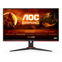 Монитор AOC 27" 27G2SPAE Black-Red (IPS, 1920x1080, D-Sub+HDMI+HDMI+DP, 1 ms, 178°/178°, 250 cd/m, 1000:1, 165Hz, MM)