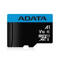 Карта памяти ADATA microSDXC 128GB ADATA Premier Memory Card AUSDX128GUICL10A1-RA1 UHS-I Class 10/V10 A1, 100/25 MB/s, AUSDX128GUICL10A1-RA1 Adapter, -25°C + 85°C, RTL (461940)