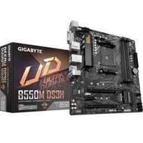 Материнская плата Gigabyte B550M DS3H, Socket AM4, AMD B550, 4xDDR4-3200, DVI-D+HDMI, 2xPCI-Ex16, 1xPCI-Ex1, 4xSATA3(RAID 0/1/10), 2xM.2, 8 Ch Audio, GLan, (4+2)xUSB2.0, (4+2)xUSB3.2, 1xPS/2, mATX, RTL {10} (809416)