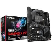 Материнская плата Gigabyte B550 GAMING X V2, Socket AM4, AMD B550, 4xDDR4-3200, DVI-D+HDMI, 2xPCI-Ex16, 3xPCI-Ex1, 4xSATA3(RAID 0/1/10), 2xM.2, 8 Ch Audio, 1xGLan, (2+4)xUSB2.0, (4+2)xUSB3.2, 1xPS/2, ATX, RTL {8} (810702)