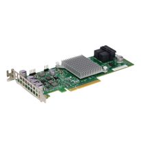 Контроллер SuperMicro AOC-S3008L-L8i Broadcom 3008 SAS controller, 8-port (internal), 12Gb/s per port, Supports 63 devices,Supports RAID 0, 1, 1E and 10,Automatically negotiates PCI-E (1.x, 2.x AND 3.X) link widths,Supports 3.0, 6.0 and 12Gb/s SAS and SATA data transfer rates