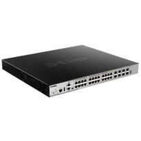 Коммутатор D-Link DGS-3630-28PC/A2ASI Управляемый L3 стекируемый коммутатор с 20 портами 10/100/1000Base-T, 4 «комбо?портами 100/1000Base-T/SFP и 4 портами 10GBase-X SFP+ (24 порта PoE 802.3af/at, PoE?бюджет 370 Вт