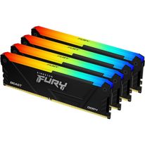 Комплект модулей памяти Kingston 128GB DDR4 3200 DIMM FURY Beast Black RGB Gaming Memory Non-ECC, CL16, 1.35V, XMP, Heat Shield, Kit (4x32GB), RTL