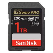 Карта памяти SanDisk Extreme Pro SD UHS I 1TB Card for 4K Video for DSLR and Mirrorless Cameras 200MB/s Read & 140MB/s Write