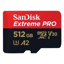 Карта памяти SanDisk Extreme Pro microSD UHS I Card 512GB for 4K Video on Smartphones Action Cams & Drones 200MB/s Read, 140MB/s Write