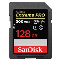 Карта памяти SanDisk Extreme PRO 128GB SDXC Memory Card up to 300MB/s, UHS-II, Class 10, U3, V90  180MB/s Read & 90MB/s Write