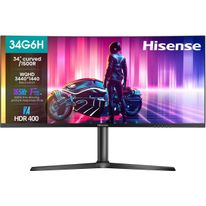 Монитор 34" Hisense 34G6H Black (VA, 3440x1440, HDMI+HDMI+DP, 1 ms, 178°/178°, 400 cd/m, 3000:1, 165Hz, Curved R1500)