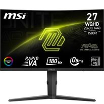 Монитор 27" MSI MAG 275CQRF QD E2 Black (Rapid VA, 2560x1440, HDMI+HDMI+DP+Type C, USB, 1 ms, 178°/178°, 300 cd/m, 5000:1 (100M:1), 180Hz, Curved 1500R)