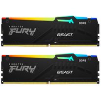 Комплект модулей памяти Kingston 16GB DDR5 5600 DIMM FURY Beast RGB XMP Gaming Memory KF556C40BBAK2-16 Non-ECC,  CL40, 1.25V, (Kit of 2) 1RX16 40-40-40  288-pin 16Gbit, RTL