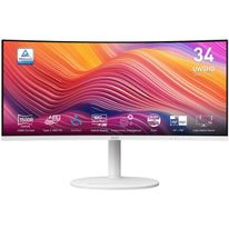 Монитор 34" MSI Modern MD342CQPW White (VA, 3440x1440, HDMI+HDMI+DP+Type C, USB, 1 ms, 178°/178°, 300 cd/m, 3000:1 (100M:1), 120Hz, Curved 1500R)