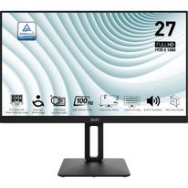 Монитор MSI PRO MP271AP 27" Black (IPS, 1920x1080, D-Sub+HDMI+DP, 1 ms, 178°/178°, 300 cd/m, 1000:1 (100M:1), 100Hz, MM, Pivot)