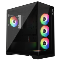 Корпус XPG INVADER X BLACK (INVADERXMT-BKCWW) Mid-Tower Gaming ATX PC Case with Panoramic View, Tempered Glass Panels, and RGB Lighting Black