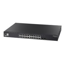 Коммутатор Edge-corE ECS4620-28P Edge-corE 24 x GE + 2 x 10G SFP+ ports + 1 x expansion slot (for dual 10G SFP+ ports) L3 Stackable Switch, w/ 1 x RJ45 console port, 1 x USB type A storage port, RPU connector, Stack up to 4 units,PoE Budget max. 410W