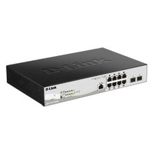 Коммутатор D-Link DGS-1210-10P/ME/B1A Управляемый коммутатор 2 уровня с 8 портами 10/100/1000Base-T с поддержкой PoE и 2 портами 1000Base-X SFP, RTL {5} (426629)