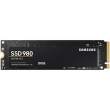 Твердотельный накопитель SSD Samsung 980 M.2 2280 Твердотельный накопитель SSD Samsung 980 M.2 2280 MZ-V8V500BW 500GB Client SSD PCIe Gen3x4 with NVMe, 3100/2600, IOPS 400/470K, MTBF 1.5M, 3D NAND TLC, 300TBW, 0,33DWPD, RTL