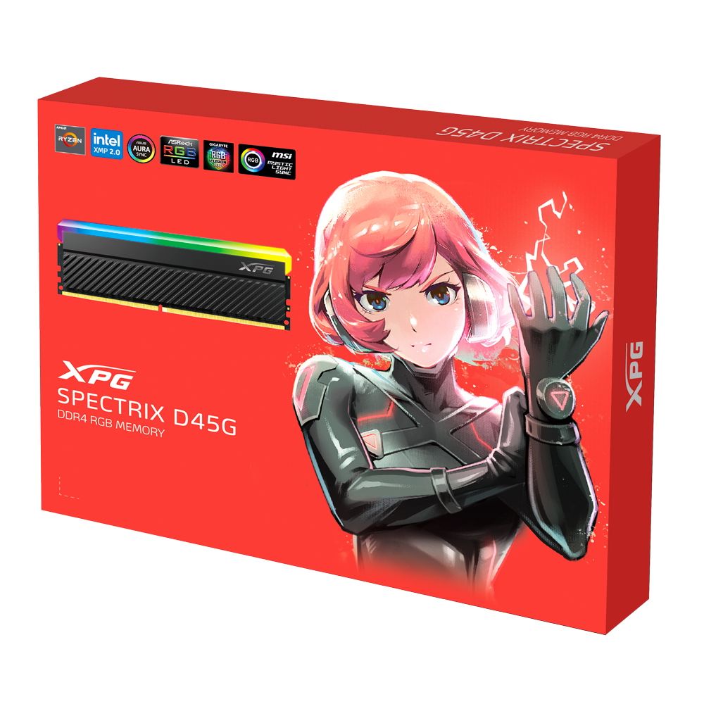 Комплект модулей памяти ADATA XPG Spectrix D45G RGB Gaming Memory AX4U44008G19K-DCBKD45G 16GB DDR4 4400 DIMM Non-ECC, CL19, 1.35V, 2 x 8GB, RTL (935007)