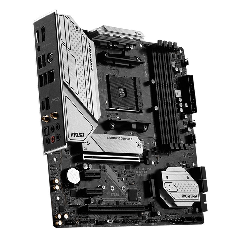 Материнская плата MSI MAG B550M MORTAR MAX WIFI B550, AM4, 4*DDR4, 2*PCIEx16, 2*PCIEx1, 2*M.2, 2*TypeC, 1*USB3.2Gen2, 4*USB3.2Gen1, 6*USB2.0, 6*SATA3.0, 2.5G, DP, HDMI, M-ATX, RTL