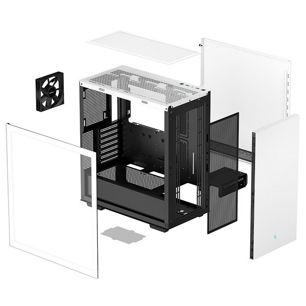 Корпус Deepcool CH510 WH Мid-tower, white,TG (E-ATX, CPU Height 175mm, VGA max 380mm, USB 3.0 x 2, Audio x 1, int. 3.5» x 2 , 2.5» x 2, Ext. 5.25» x 0) (R-CH510-WHNNE1-G-1) (715016)