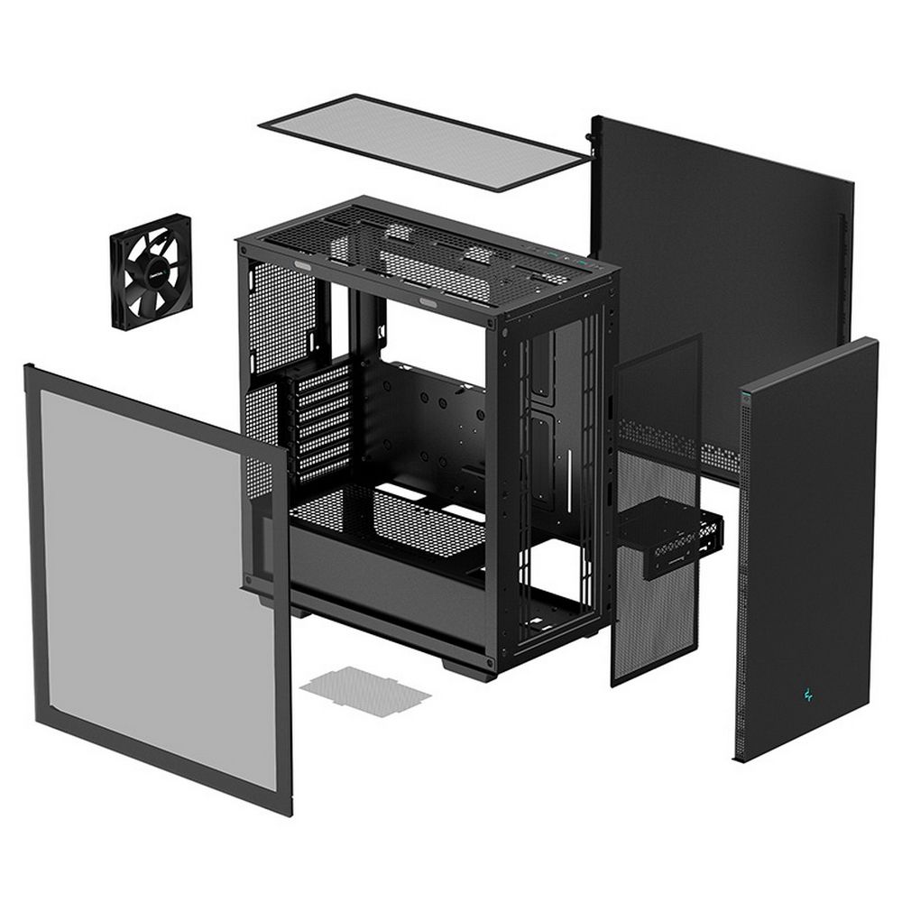 Корпус Deepcool CH510 Мid-tower, black,TG (E-ATX, CPU Height 175mm, VGA max 380mm, USB 3.0 x 2, Audio x 1, int. 3.5» x 2 , 2.5» x 2, Ext. 5.25» x 0) (R-CH510-BKNNE1-G-1) (715009)