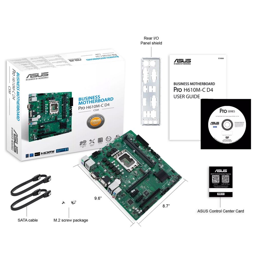 Материнская плата ASUS PRO H610M-C D4-CSM /LGA1700,H610,U32G1,MB (90MB1A30-M0EAYC) (699132) {10}