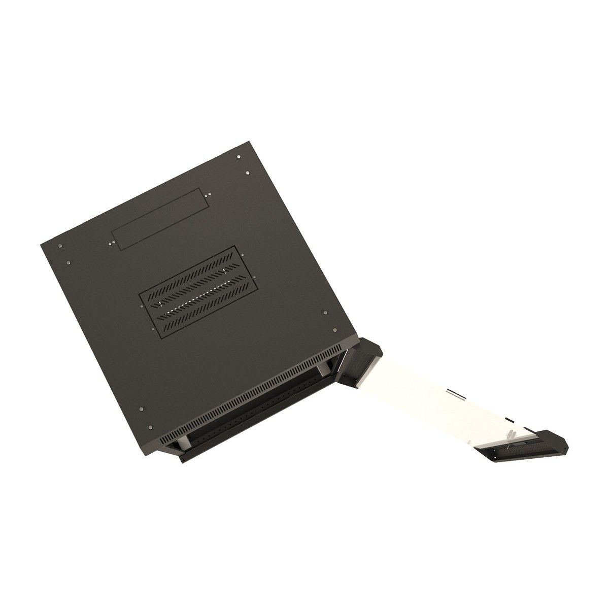 Шкаф HyperlineTWB-1866-GP-RAL9004 настенный 18U 908x600х600мм, стеклянная дверь с перфорацией по бокам, ручка с замком, цвет черный (RAL 9004) (разобранный) (075093)