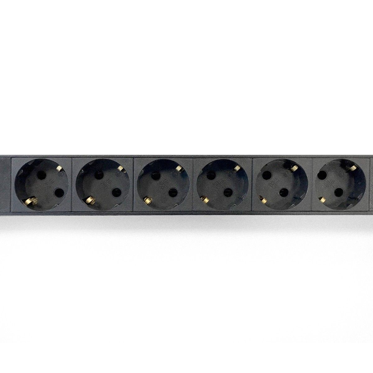Сетевой фильтр Hyperline Hyperline SHE-24SH-BAV-CB Блок розеток, вертикальный, 24 розетки Schuko, автоматический выключатель, амперметр/вольтметр, без кабеля питания, клеммная колодка 32A, 250В, 1863x44.5x44.5мм (ДхШхВ), корпус алюминий, черный (097293)